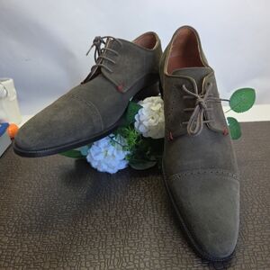 Kenneth Cole New York Olive Suede Cap-Toe Derby Shoes